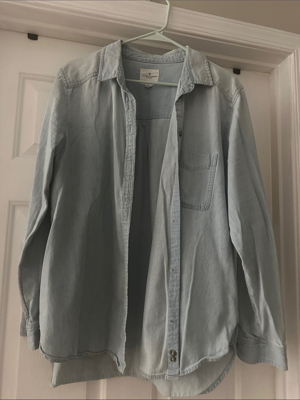 Light Blue Denim Button-Up Shirt